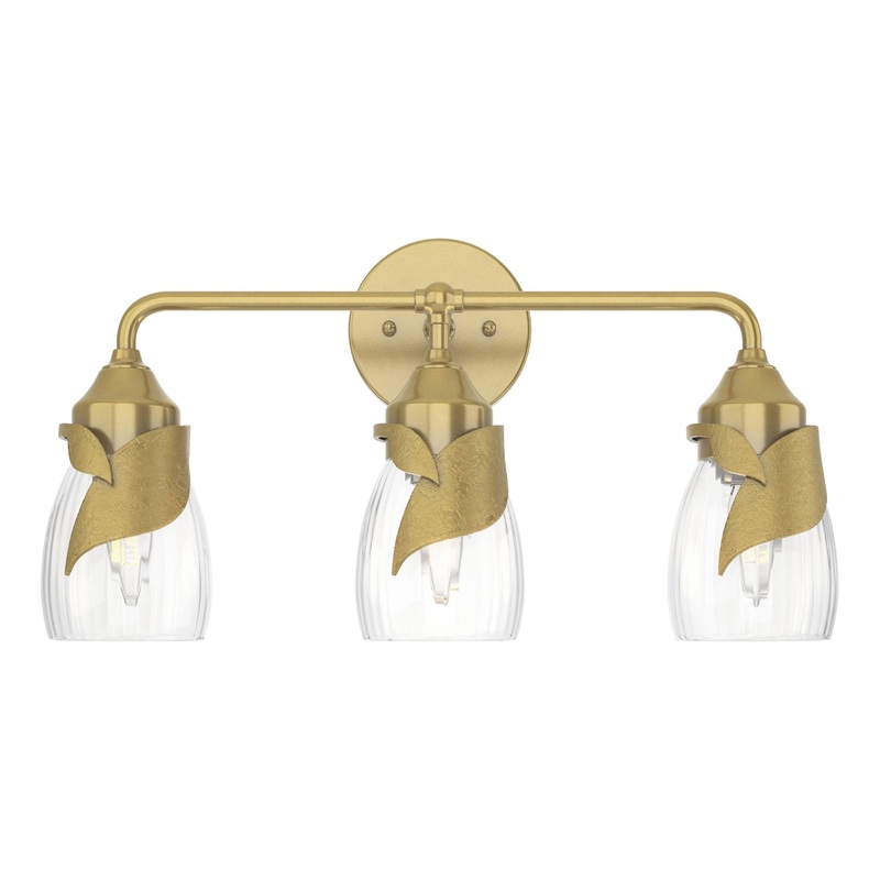 Lapas 3-Light Bath Sconce Modern Brass Water Glass (LL)