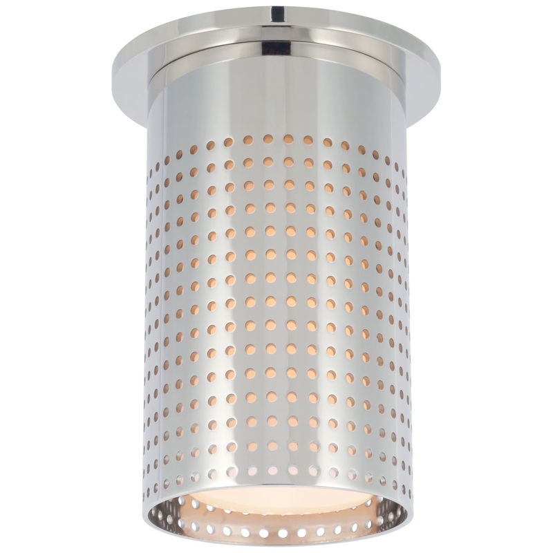 LED Flush Mount from the Precision Collection in Polished Nickel Finish by Visual Comfort Signature