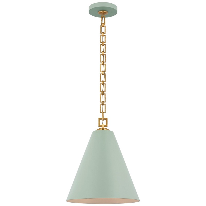 LED Pendant from the Theo Collection in Pale Blue And Gild Finish by Visual Comfort Signature