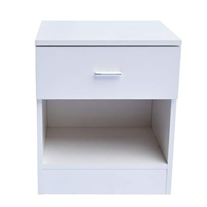 LICHUAN comodino bianco comodino camera da letto contenitore moderno con manico in metallo comodino portaoggetti mensola fine tavolo facile da montare