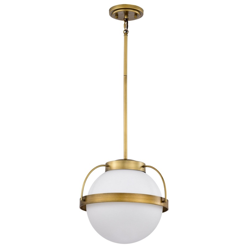 One Light Pendant from the Lakeshore Collection in Natural Brass Finish by Nuvo Lighting