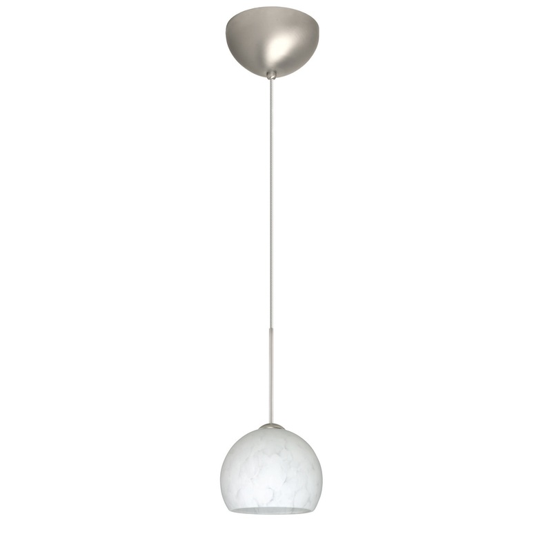 One Light Pendant from the Palla Collection in Satin Nickel Finish by Besa