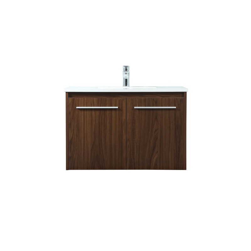 Single Bathroom Vanity from the Penn Collection in Walnut Finish by Elegant Lighting