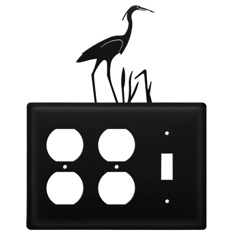 Village Wrought Iron EOOS-133 Triple Heron Double Outlet and Single Switch Cover CUSTOM Product