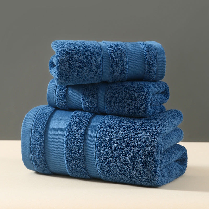 Blue Premium 3-Piece 100% Cotton Towel Set – Ultra Soft, Absorbent & Quick-Dry for Bathroom