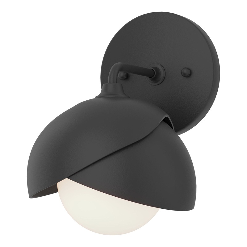 Brooklyn 1-Light Double Shade Bath Sconce Black Black