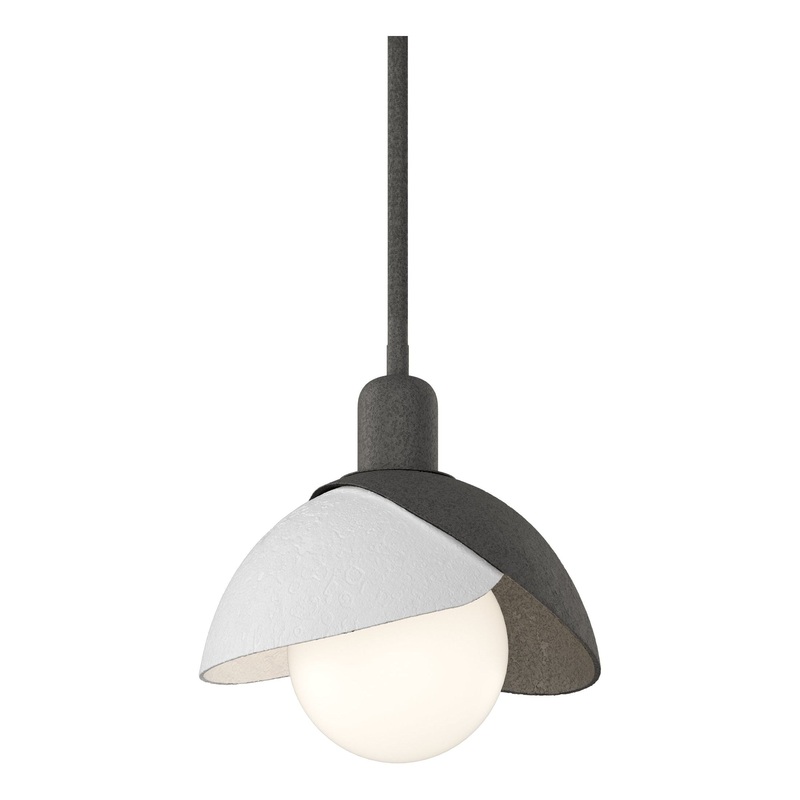 Brooklyn Double Shade Mini Pendant Natural Iron White