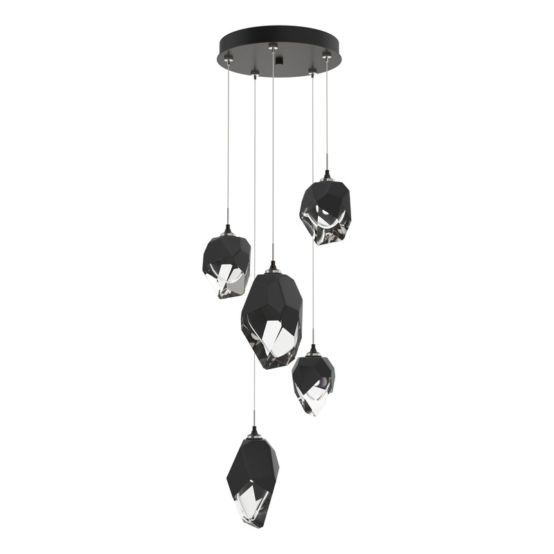 Chrysalis 5-Light Mixed Crystal Pendant Oil Rubbed Bronze Black Crystal (BP)