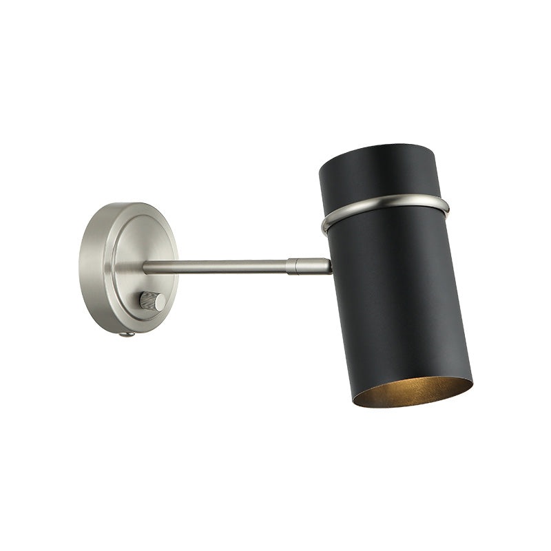 Cilindro 1-Light Wall Sconce Brushed Nickel & Matte Black