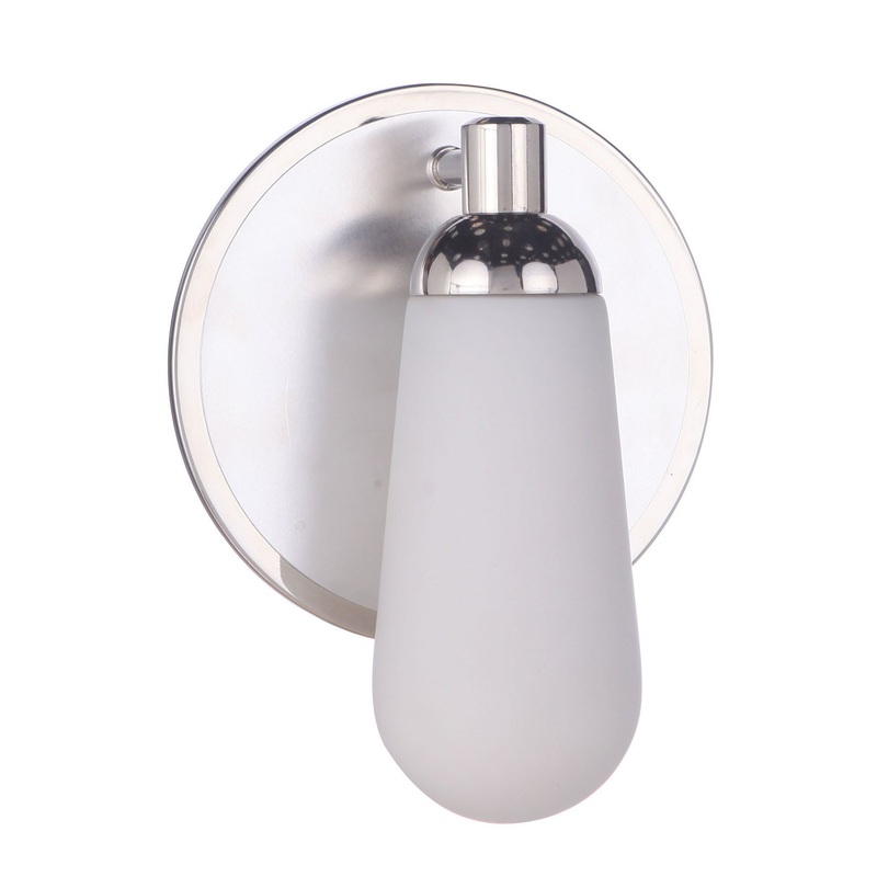 Craftmade 13107BNKPLN1 Riggs One Light Wall Sconce Brushed Polished Nickel / Polished Nickel