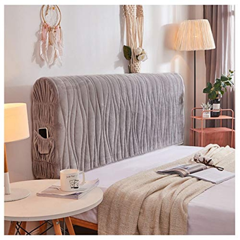HDGZ Copri Testata Letto Fodera Elastica Protezione Testata Elastico Copritestata all-Inclusive Cover Decorazione Camera Letto (Color : Gray, Size : 1.5m)
