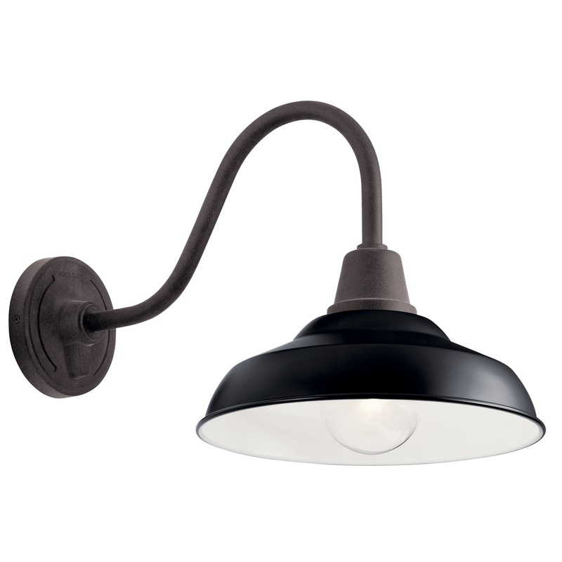 Kichler 49990BK One Light Outdoor Wall Mount, Black