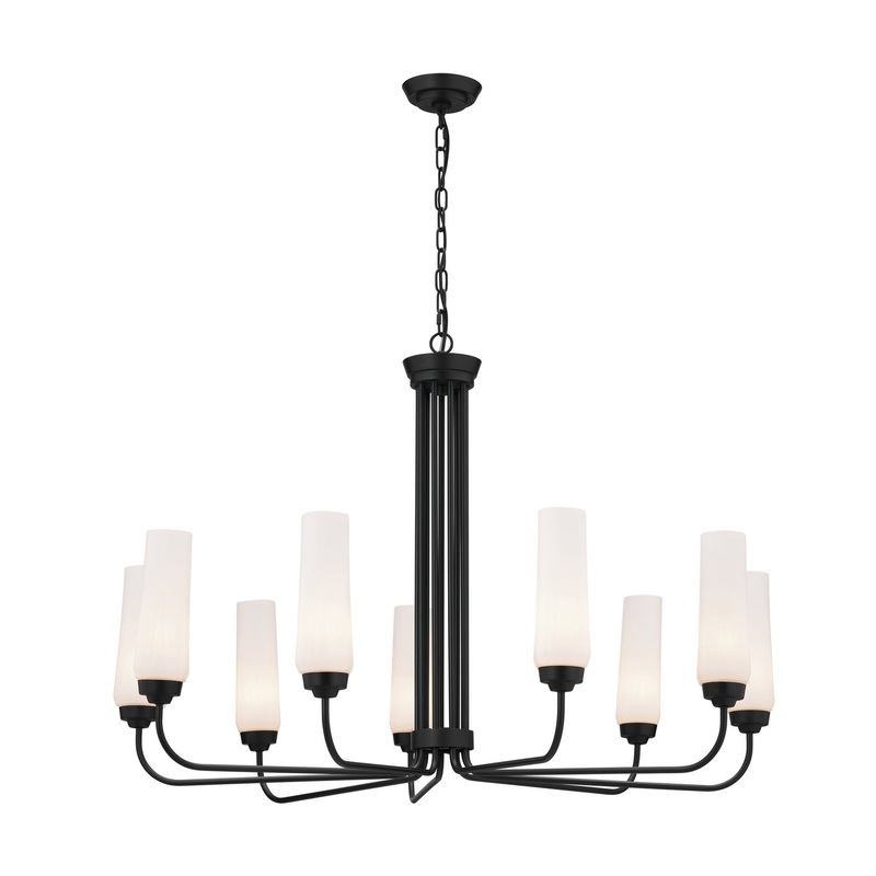 Kichler 52481BK Nine Light Chandelier, Black