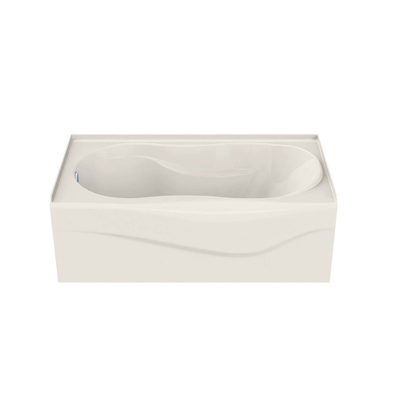 MAAX 105726-R-107-007 Murmur 6032 A Acrylic Alcove Right-Hand Drain Hydrosens Bathtub in Biscuit