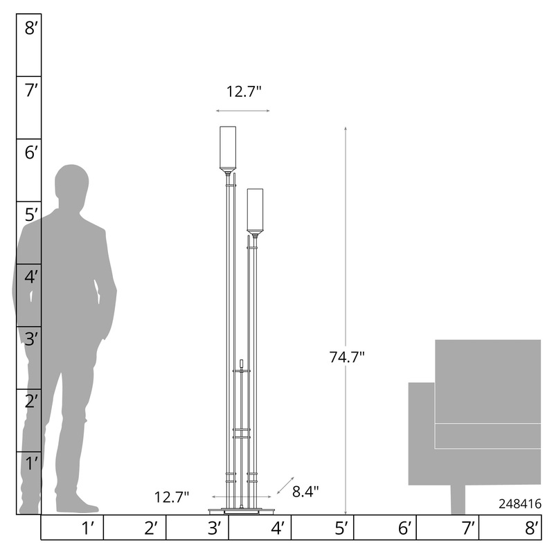 Metra Twin Tall Floor Lamp White