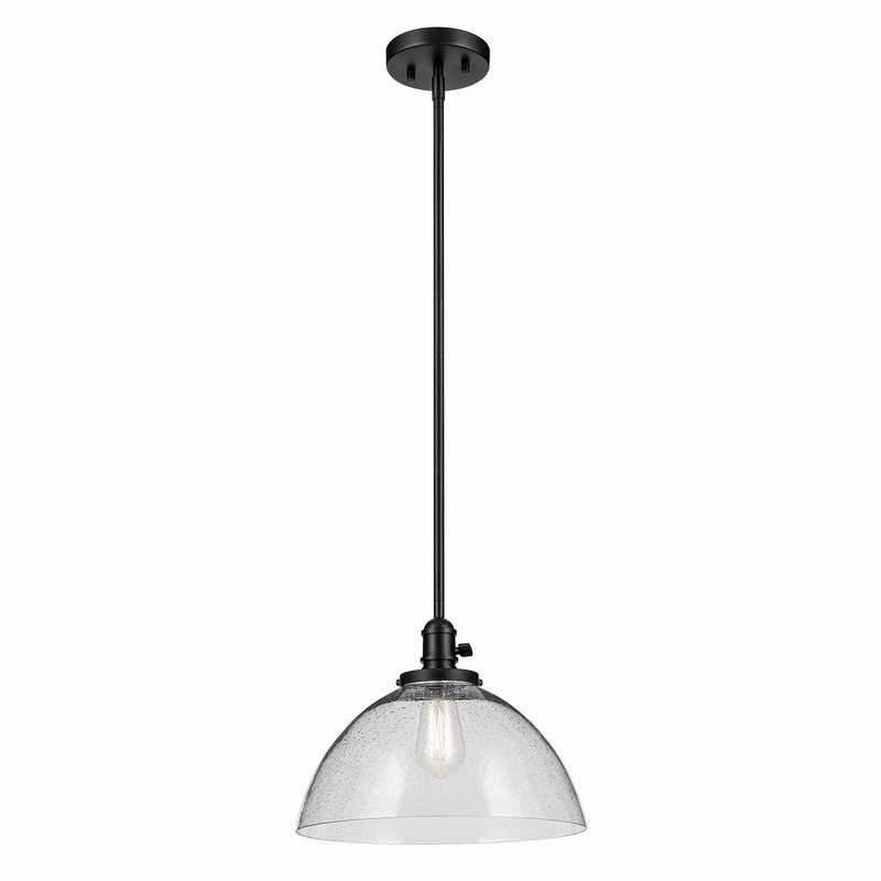 One Light Pendant from the Avery Collection in Black Finish by Kichler