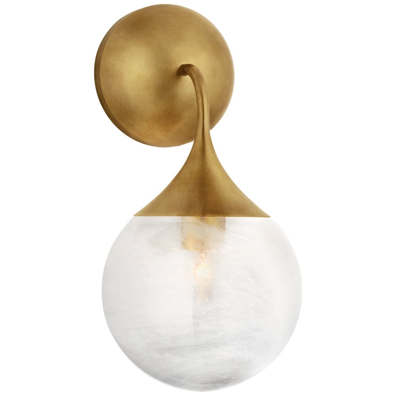 One Light Wall Sconce from the Cristol Collection in Hand-Rubbed Antique Brass Finish by Visual Comfort Signature
