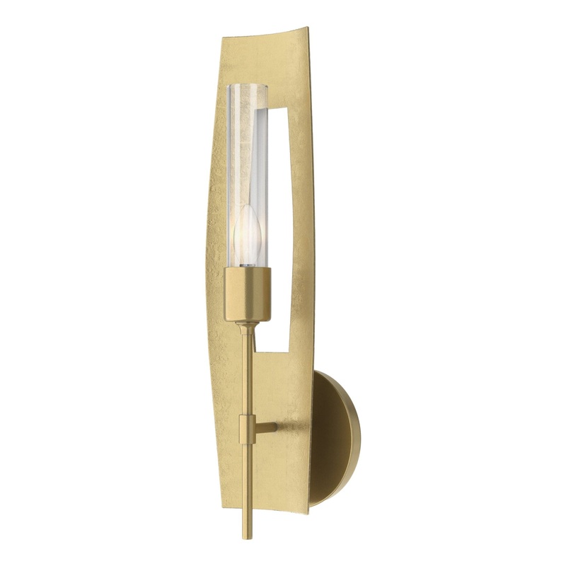 Passage 1-Light Sconce Modern Brass Clear Glass (ZM)