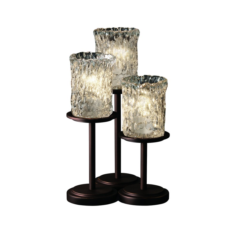Three Light Table Lamp from the Veneto Luce Collection in Dark Bronze Finish by Justice Designs