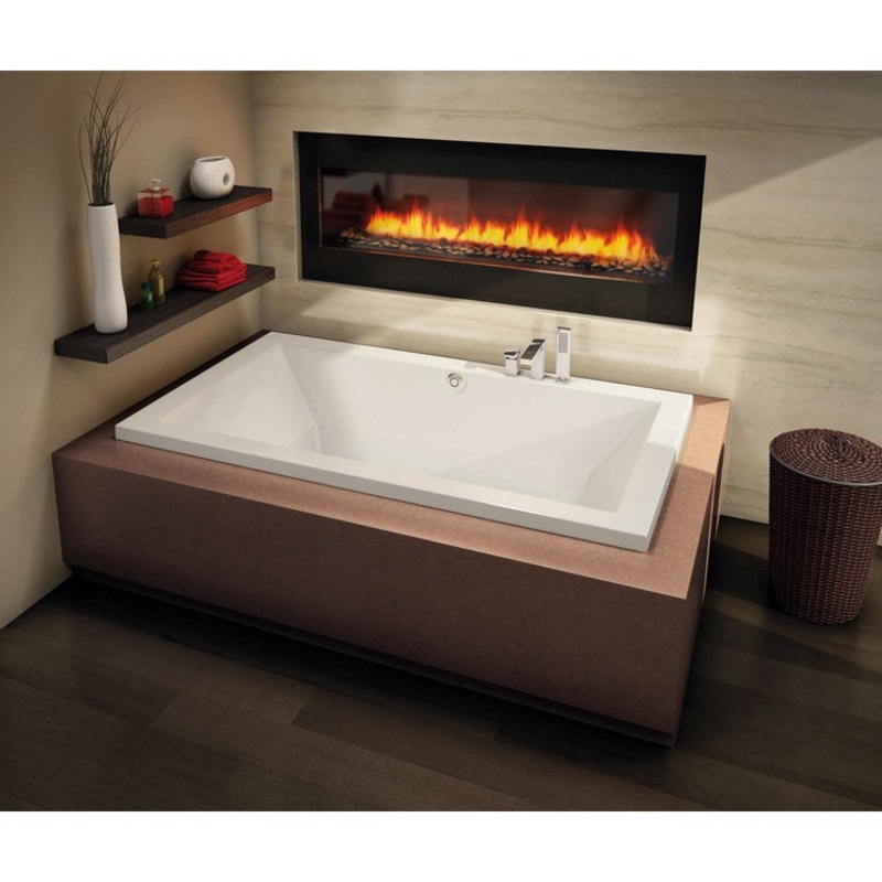 Tub Aliki 72L x 42W Inch Drop-In Combined Hydrofeel Aerofeel Center White Acrylic