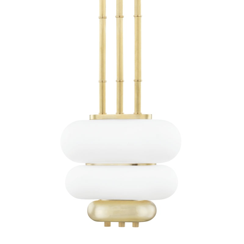 Two Light Pendant from the Palisade Collection in Aged Brass Finish by Hudson Valley