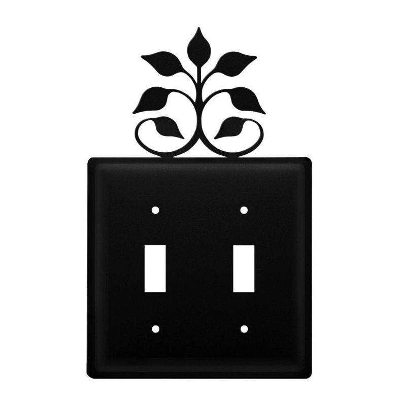 Village Wrought Iron ESS-109 Double Leaf Fan Double Switch Cover