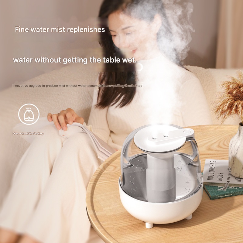 White 3.5L Smart Cool Mist Humidifier with Dual Nozzle & Digital Display – Ultra-Quiet Air Purifier for Bedroom and Office