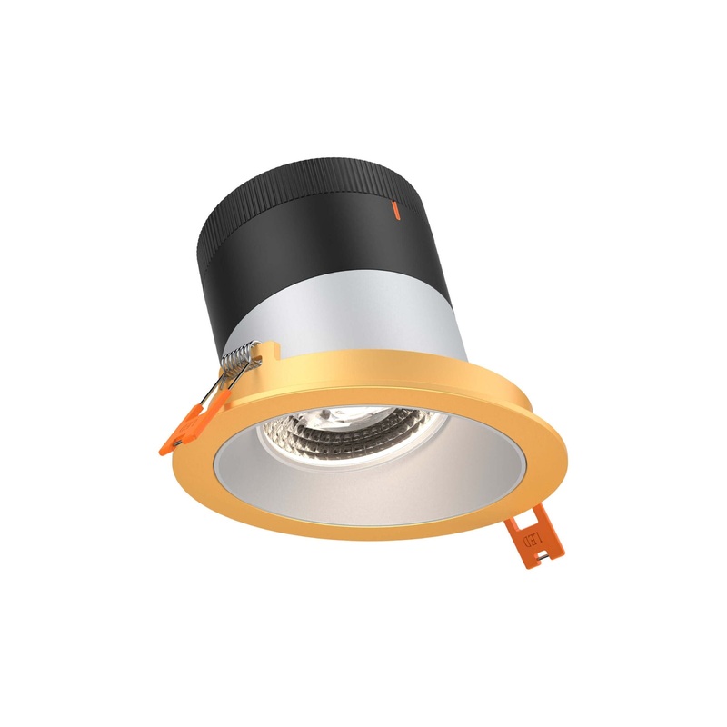 4″ Modular Downlight Alzak with Gold Trim 35 Degrees Sloped Ceiling
