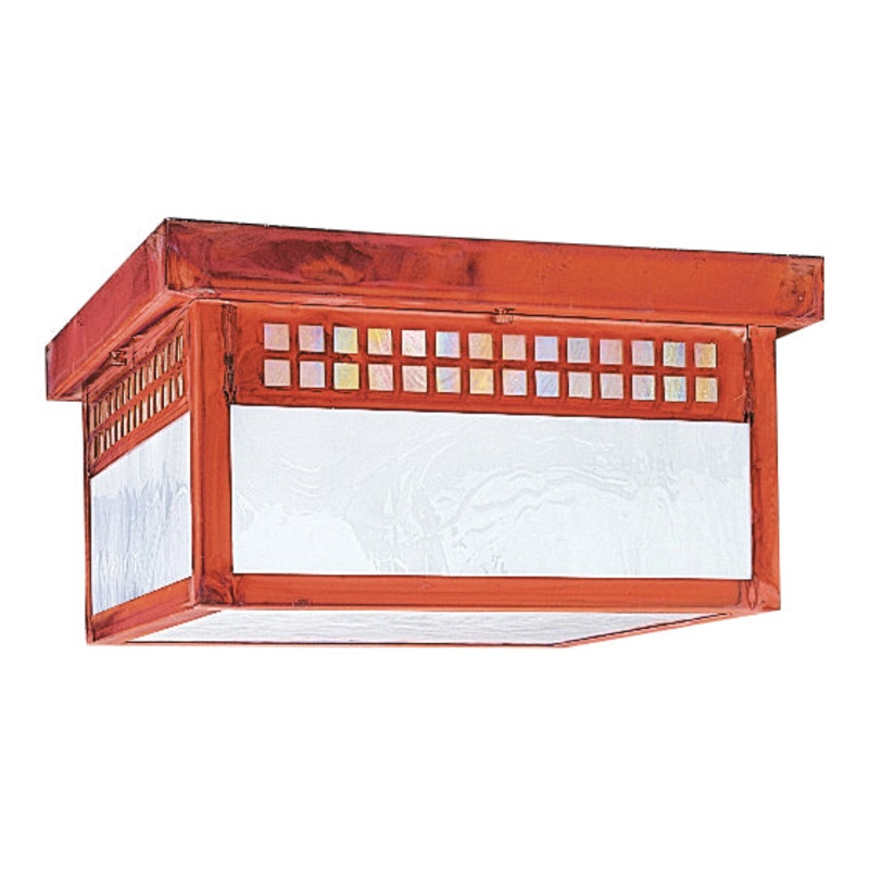 Arroyo GCM-12GWC-RC Glasgow Two Light Flush Mount Raw Copper