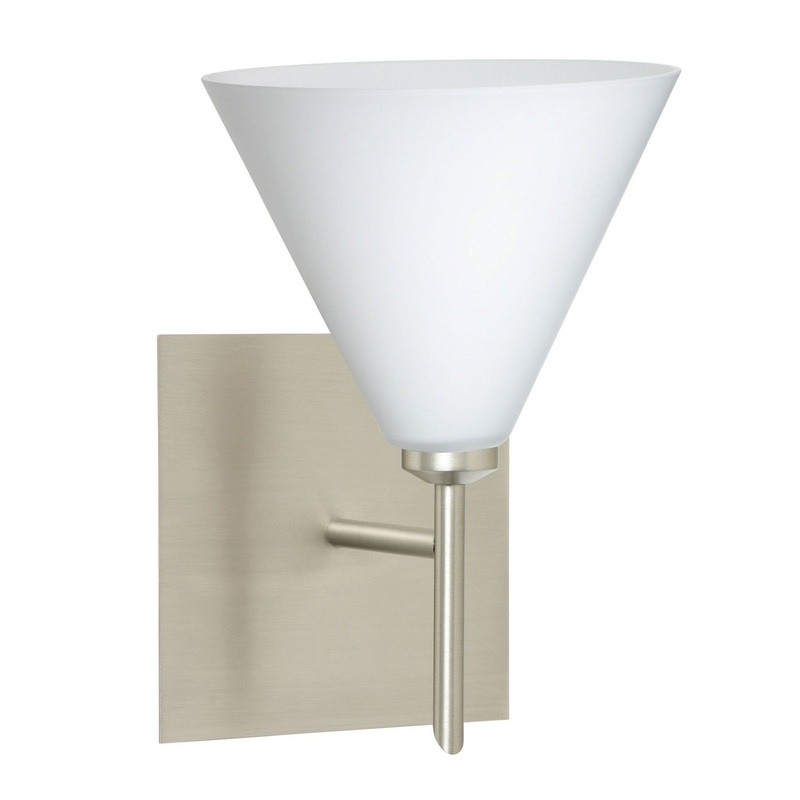 Besa 1SW-512107-SN-SQ Kani One Light Wall Sconce Satin Nickel (Discontinued)
