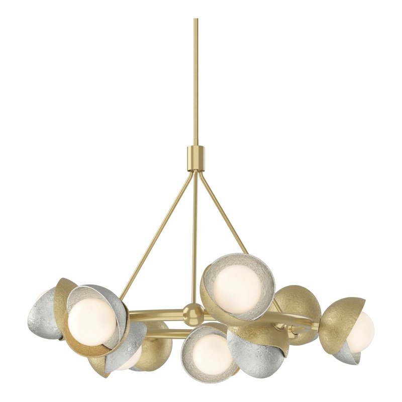 Brooklyn 9-Light Double Shade Ring Pendant Modern Brass Sterling