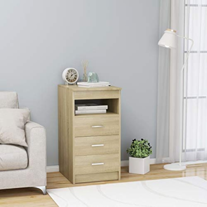 FAMIROSA Cassettiera Rovere Sonoma 40x50x76 cm in Truciolato