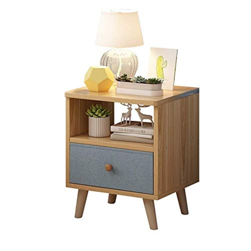 HYY-YY comodino in legno con cassetti  comodino per camera da letto comodino per riporre oggetti, tavolino per piccoli spazi comodini (colore : Beige, dimensioni: 35 cm x 30 cm x 46,5 cm)