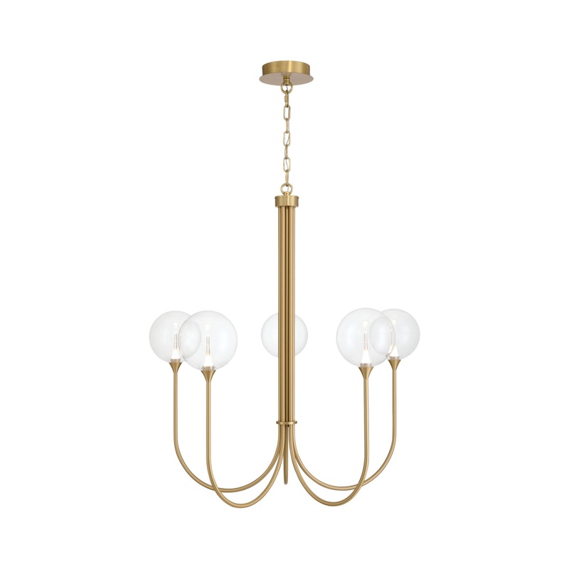 Iissa 5-Light 34″ Chandelier Gold Clear Glass