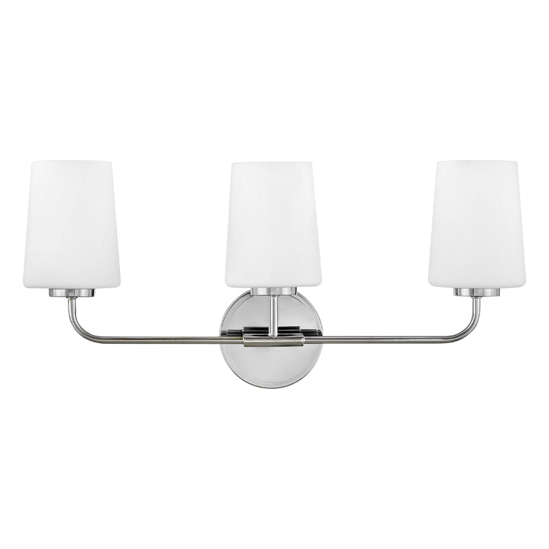 Kline Medium Three Light Vanity Chrome with Etched Opal