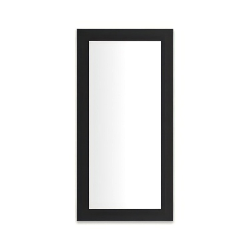 Medicine Cabinet Main Line 20 x 40 Inch 1 Doors Framed Mirror Brushed Black Flat Top Merion Frame Slow Close Hinges 4 Inch