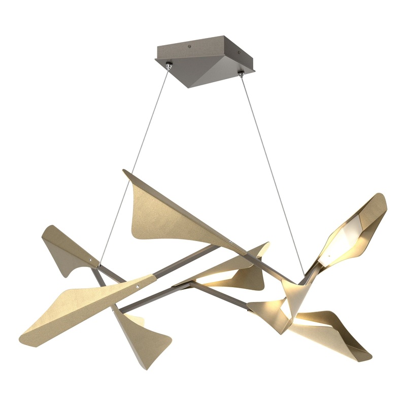 Plume 8-Light LED Pendant Dark Smoke Soft Gold