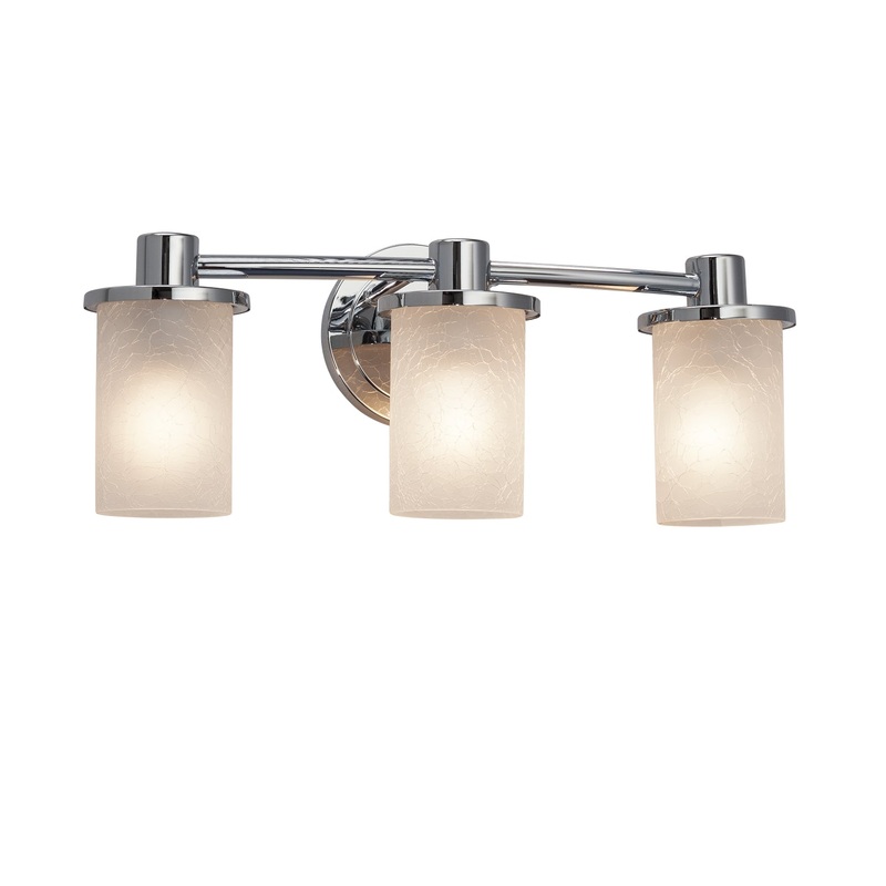 Three Light Bath Bar from the Fusion Collection in Polished Chrome Finish by Justice Designs