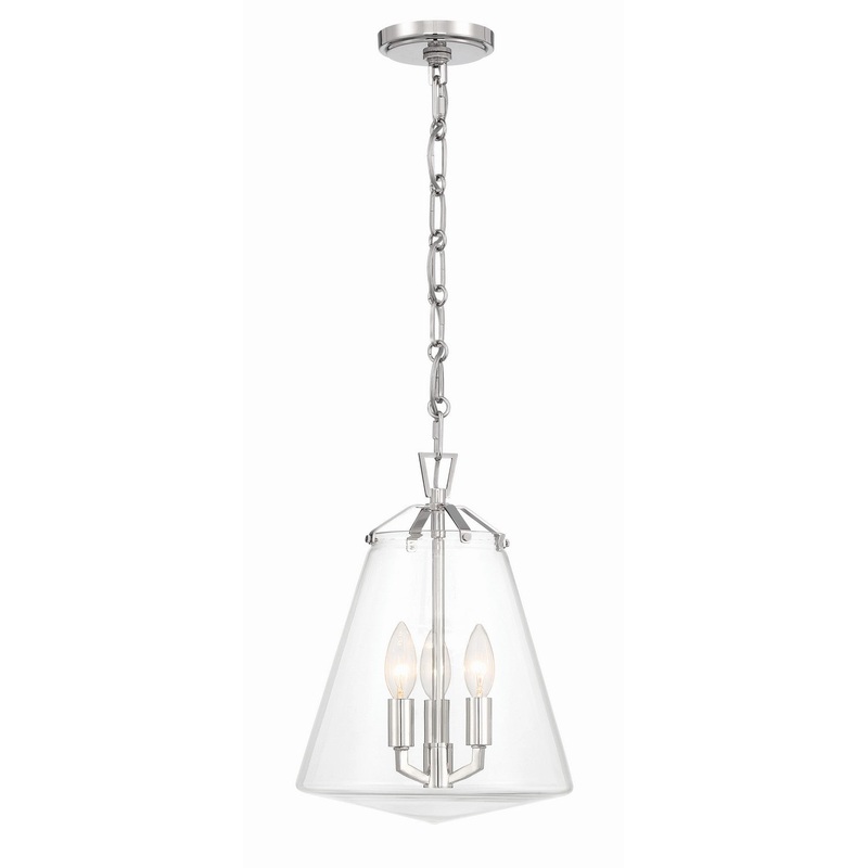 Three Light Mini Chandelier from the Voss Collection in Polished Nickel Finish by Crystorama