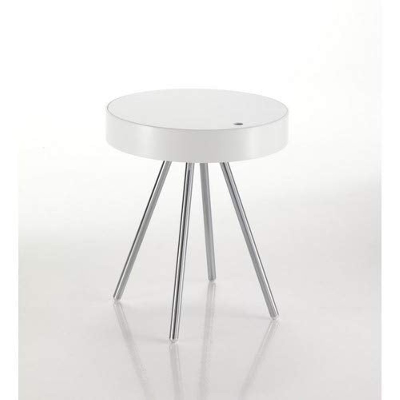 Wink Design Spok Comodino, Legno, Bianco, 45.5×45.5×53 cm