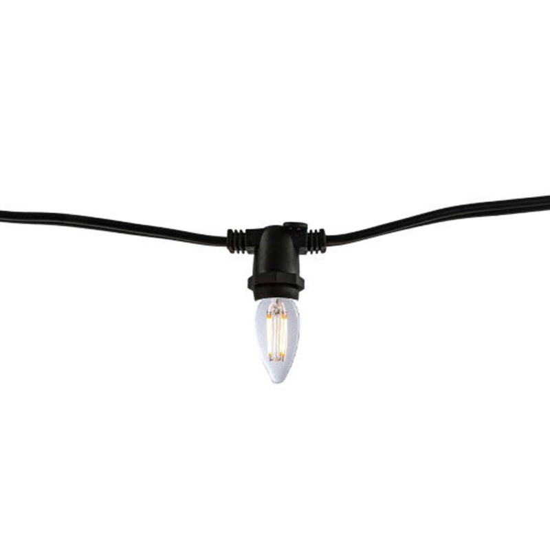 14` String Light 10 Sockets Kit Black W/ Led 2W B11 Clear  E12 Lamps String Light by Bulbrite