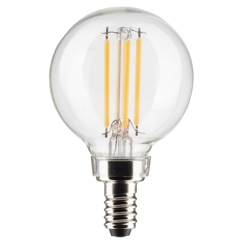 4 Watt G16.5 LED – Clear – Candelabra Base – 5000K – 120 Volt – 2-Pack Light Bulb by Satco