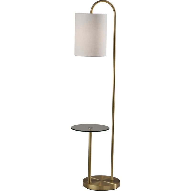 Amira Shelf Floor Lamp Antique Brass