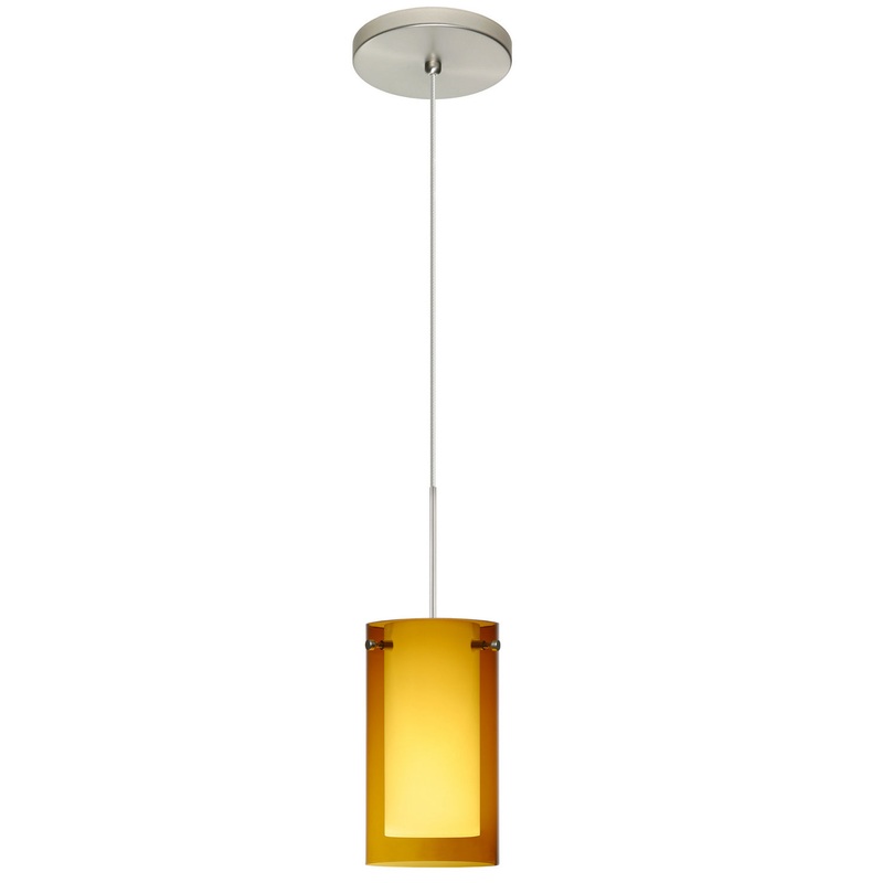 Besa 1XT-G44007-LED-SN Pahu One Light Pendant Satin Nickel