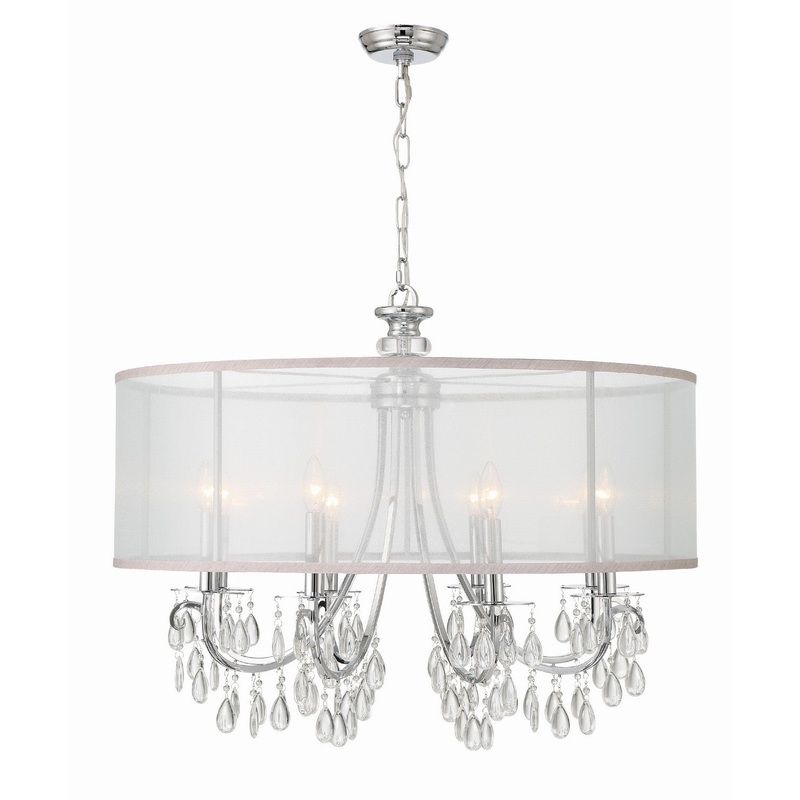 Crystorama 5628-CH Hampton Eight Light Chandelier Polished Chrome