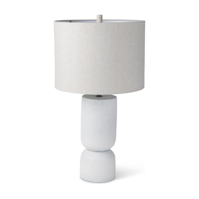 Everly Table Lamp White Cement | White Shade