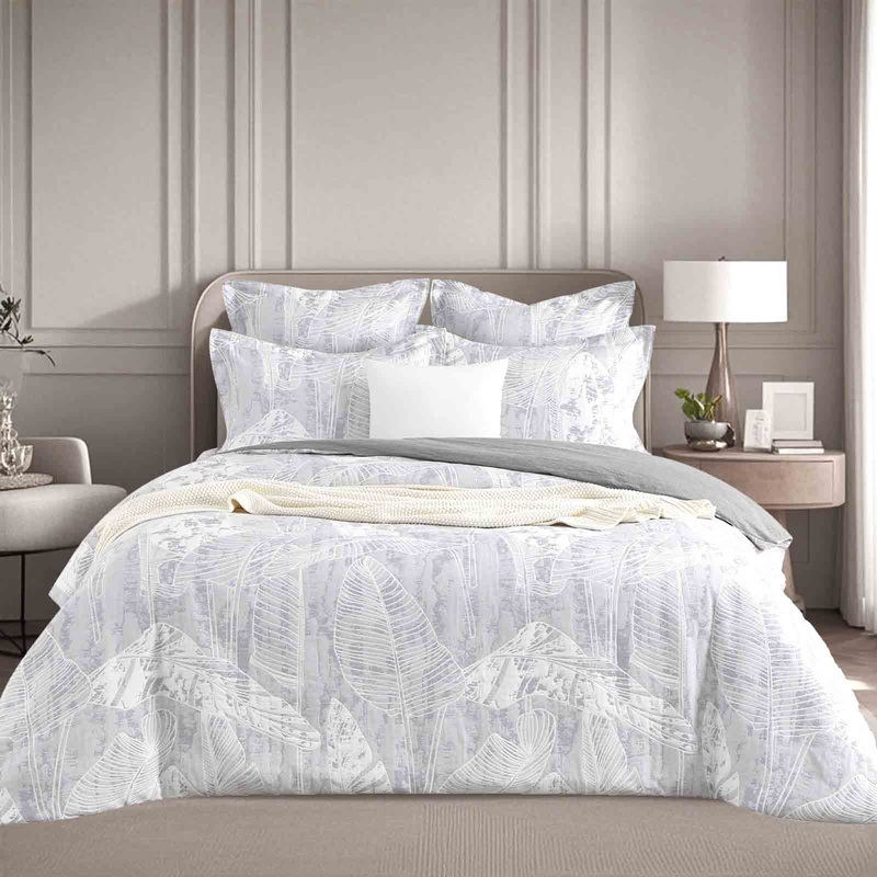 Grove Charcoal Jacquard Super King Quilt Cover Set by Renee Taylor
