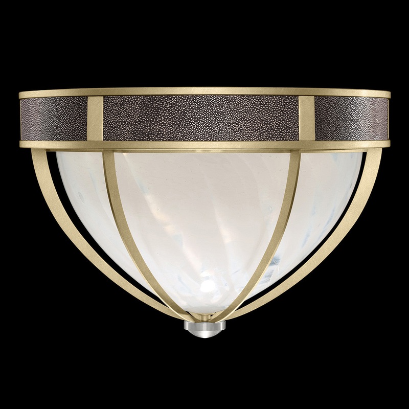 Mirage 18.75″W Round Flush Mount Soft Gold Leaf/Nickel/Pebble