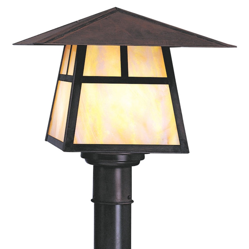 Arroyo CP-15TGW-BZ Carmel One Light Post Mount Bronze