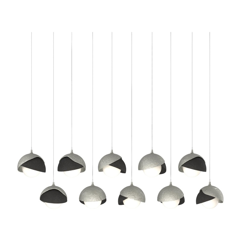 Brooklyn 10-Light Double Shade Pendant Sterling Black